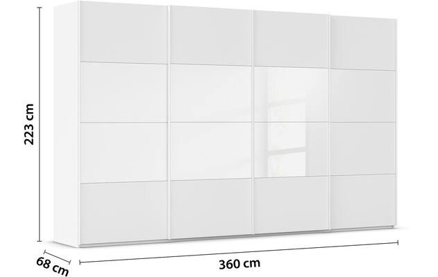 Goossens kledingkast finca combi glans mat glas wit hoogwaardig meubelplaat - 8244371-{merk}-finca-combi-sts-wit-schuifdeuren-03